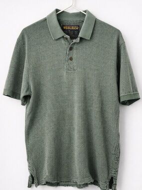 Vintage Woolrich John Rich & Bros Green Polo Distressed Workwear Grunge